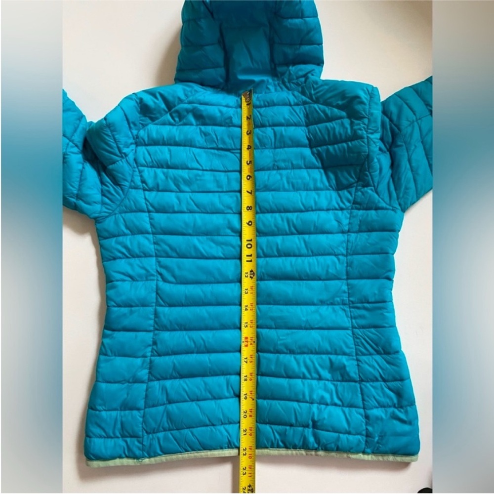 SAVE THE DUCK Women's Bright Blue Hooded Puffer Jacket - Picture 11 of 16